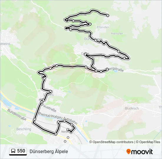 550 Bus Line Map