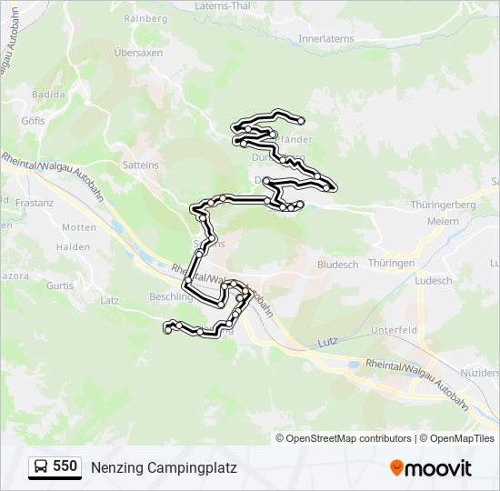 550 bus Line Map