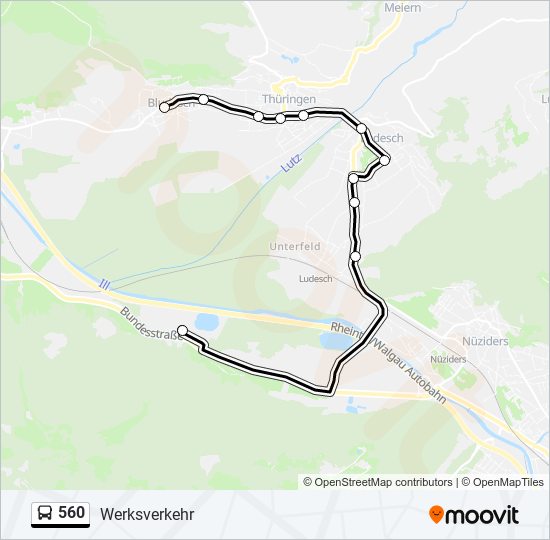 560 bus Line Map