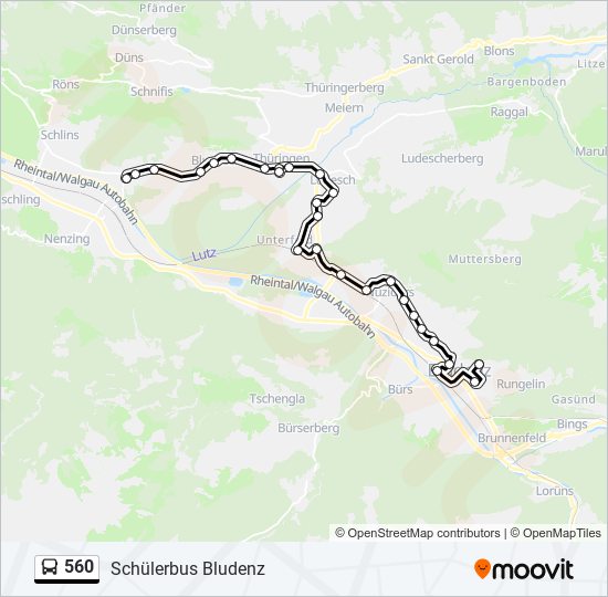 560 bus Line Map