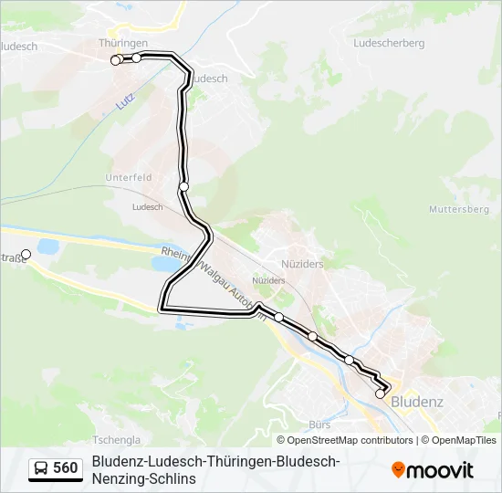 560 Bus Line Map