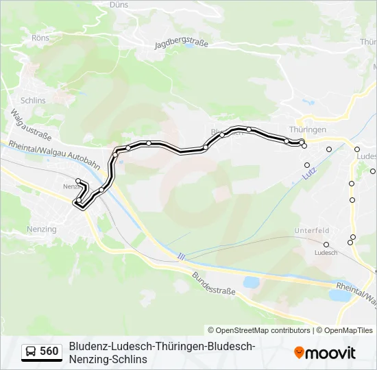 560 Bus Line Map