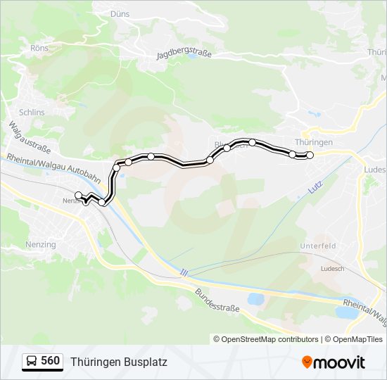 560 bus Line Map