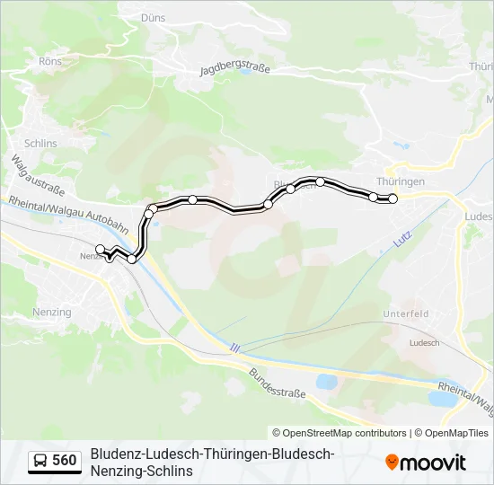 560 Bus Line Map