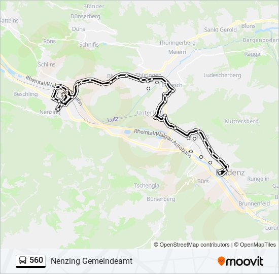 560 bus Line Map