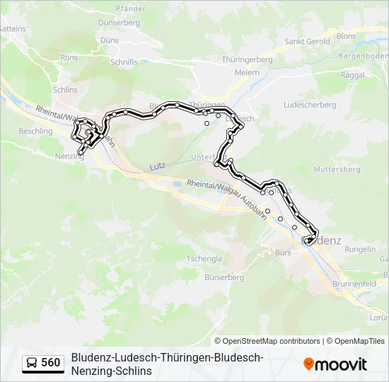 560 Bus Line Map