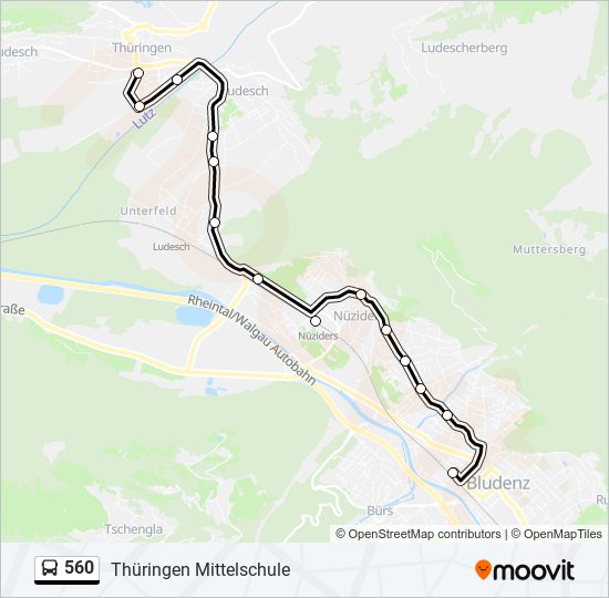 560 bus Line Map