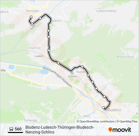 560 Bus Line Map