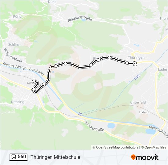 560 bus Line Map