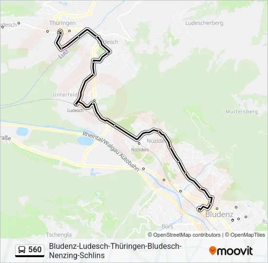 560 Bus Line Map