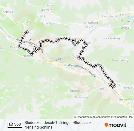 560 Bus Line Map