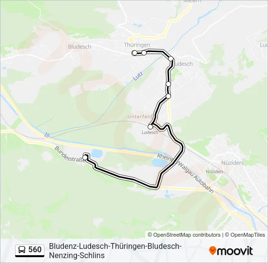 560 Bus Line Map