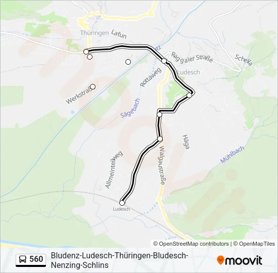 560 Bus Line Map