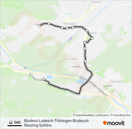 560 Bus Line Map