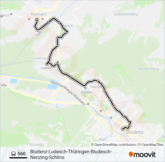 560 Bus Line Map