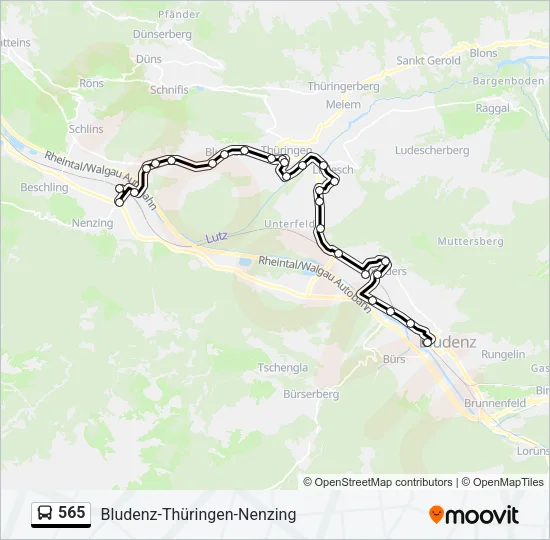 565 Bus Line Map