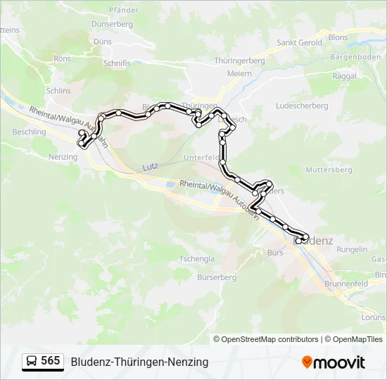 565 Bus Line Map