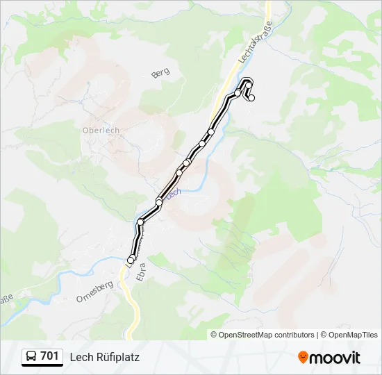 701 Bus Line Map