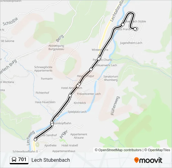 701 Bus Line Map