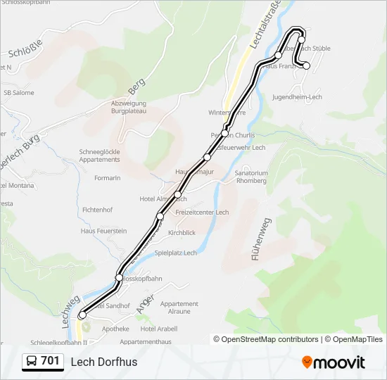 701 Bus Line Map