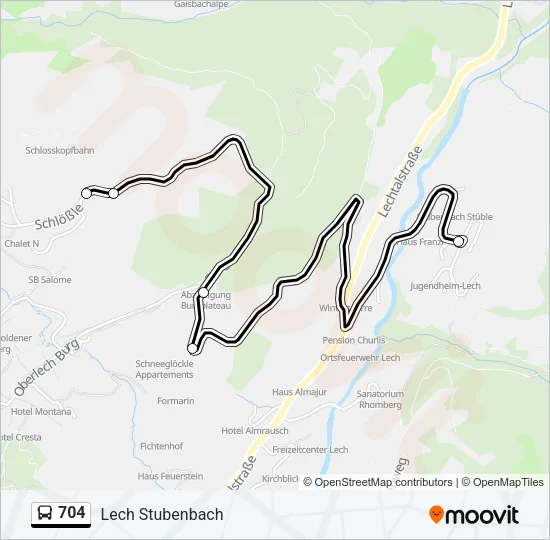 704 Bus Line Map