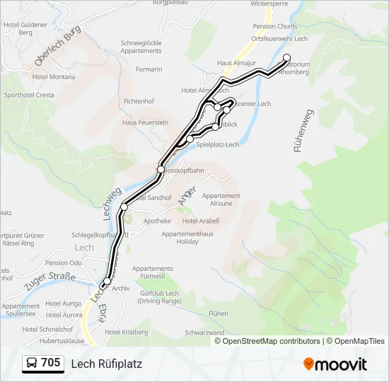 705 Bus Line Map