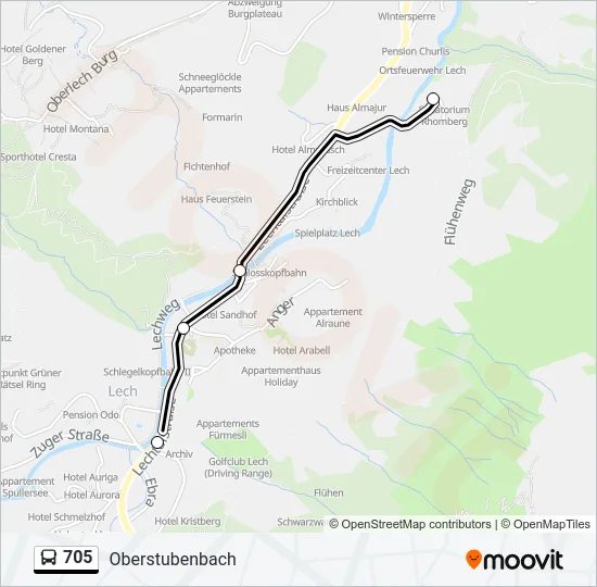 705 Bus Line Map