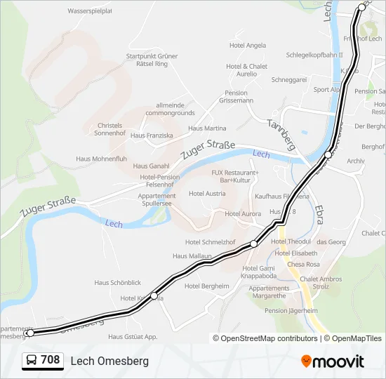 708 Bus Line Map