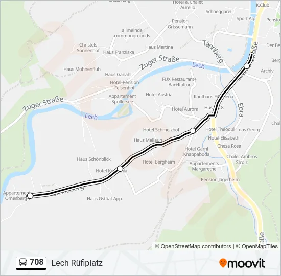 708 Bus Line Map
