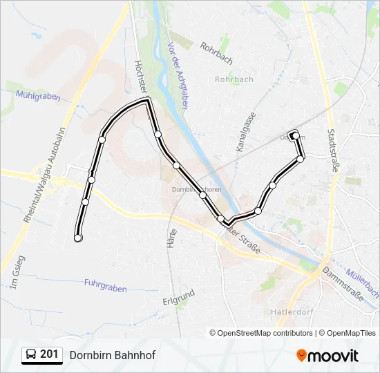 201 Bus Line Map