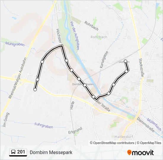 201 Bus Line Map