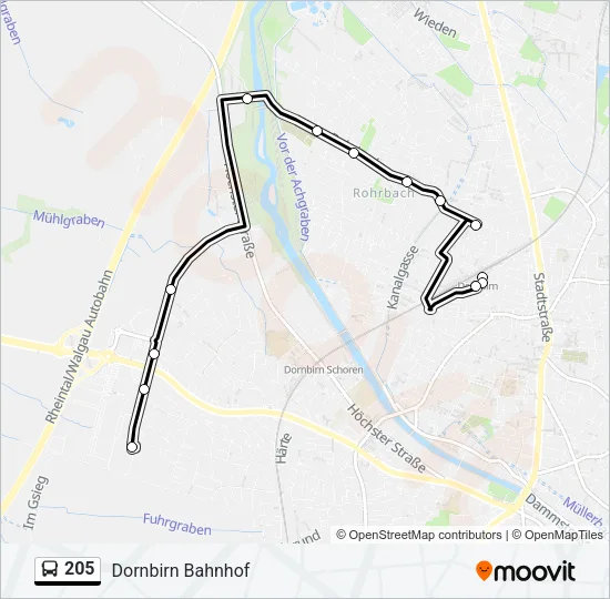 205 Bus Line Map