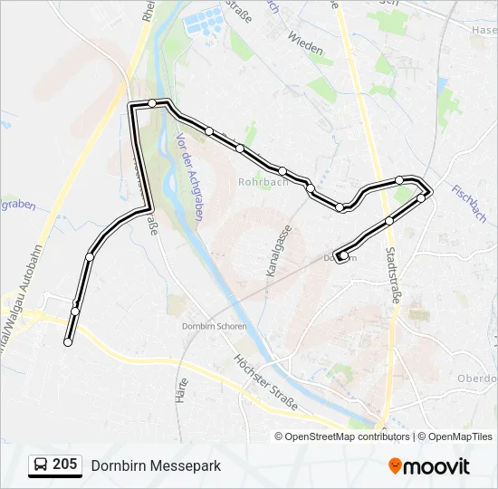 205 Bus Line Map