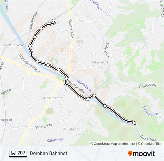 Buslinie 207 Karte