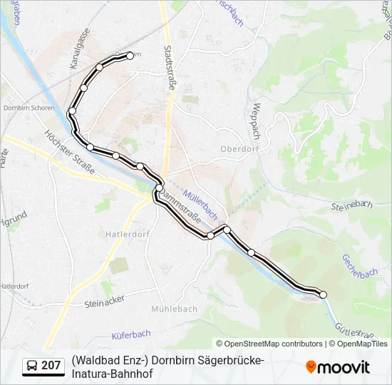 207 Bus Line Map