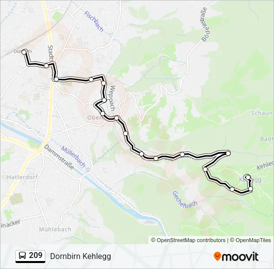 209 Bus Line Map