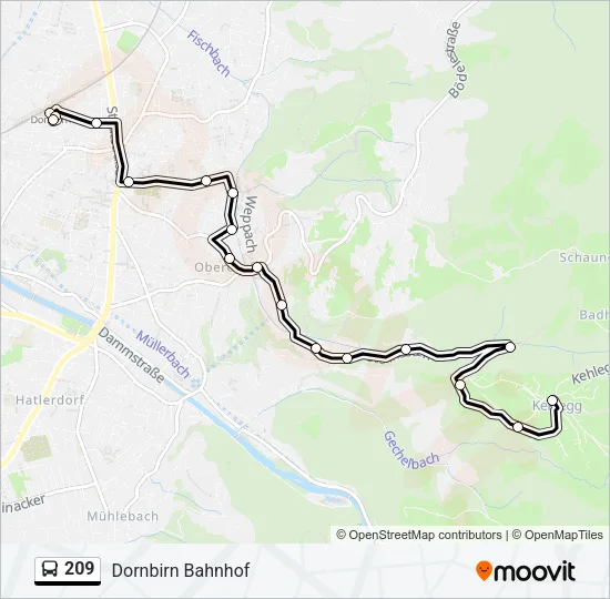 209 Bus Line Map