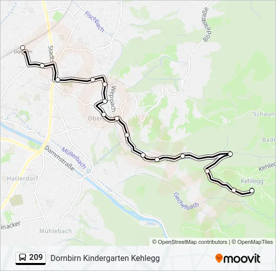 209 Bus Line Map