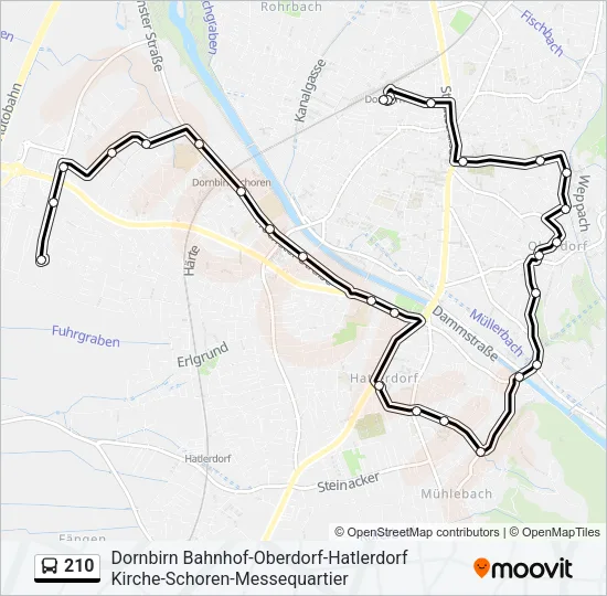 210 Bus Line Map