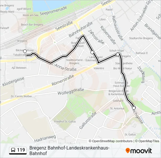 119 Bus Line Map
