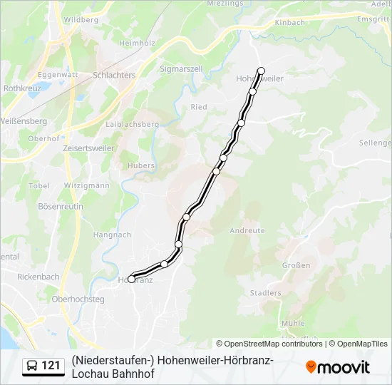 121 Bus Line Map