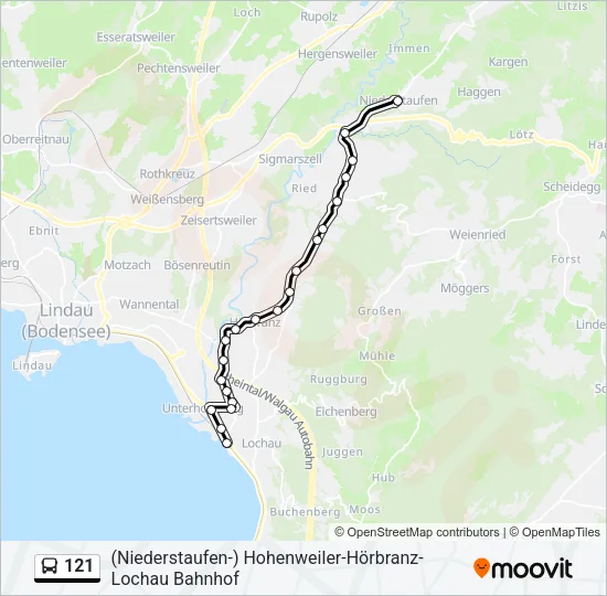 121 Bus Line Map