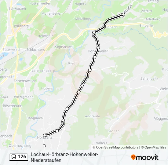 126 Bus Line Map