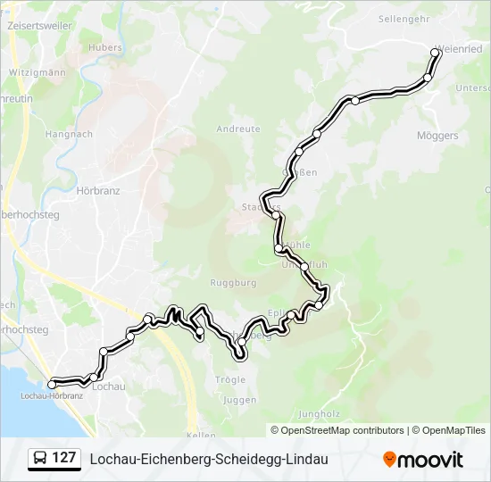 127 Bus Line Map