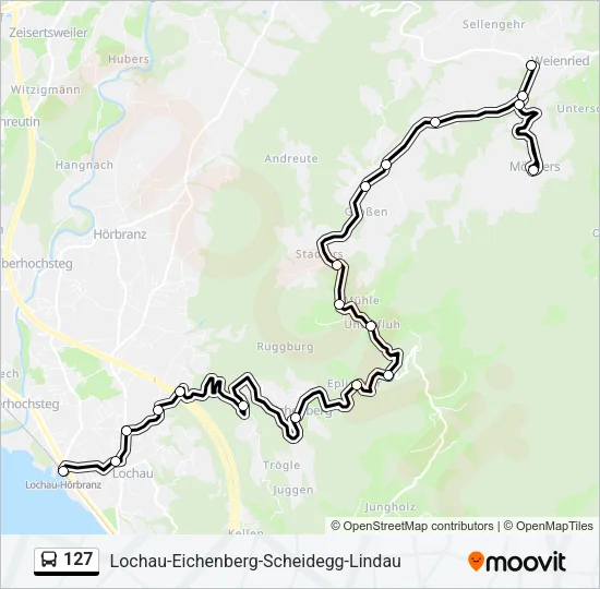 127 Bus Line Map