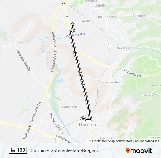 130 Bus Line Map
