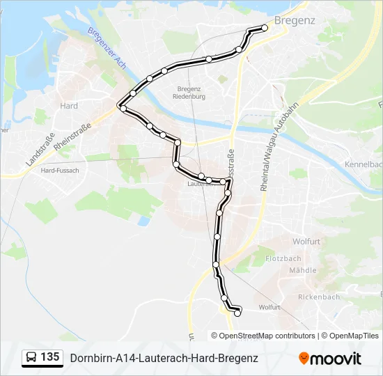 135 Bus Line Map