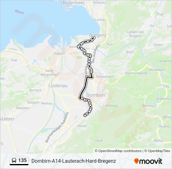 135 Bus Line Map