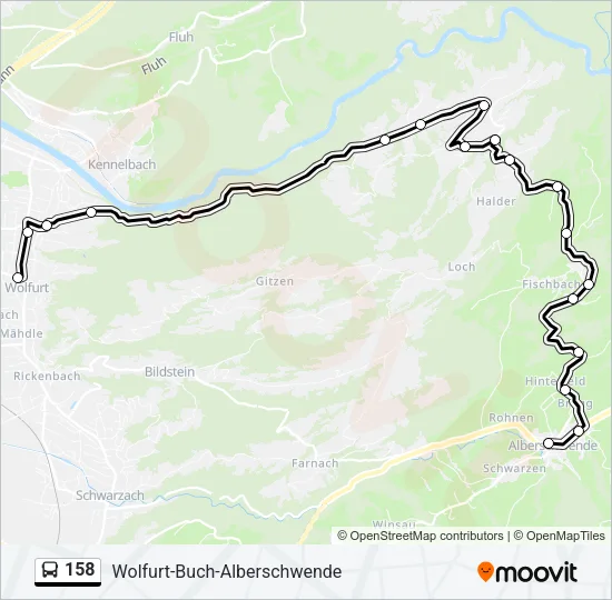 158 Bus Line Map
