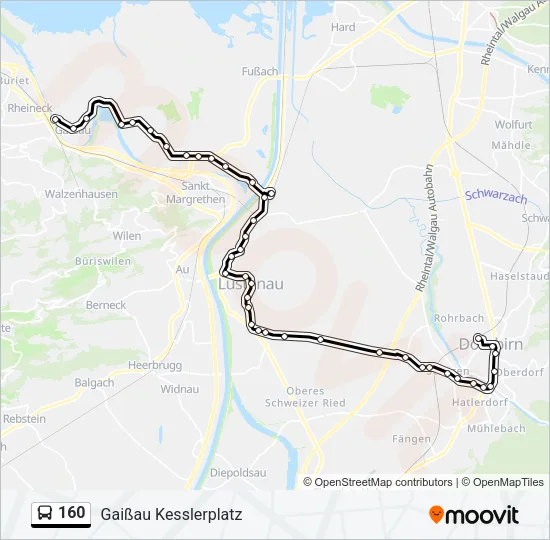 160 Bus Line Map